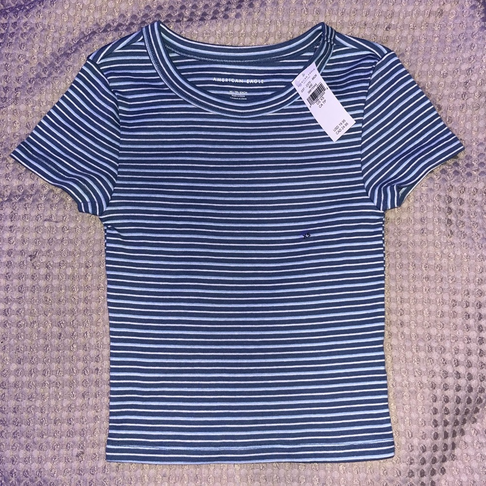 American Eagle Stripped Cropped Tshirt